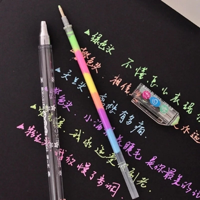 2PCS/SET Creative 6 Colors Water Chalk Pen Cute Kawaii Watercolor Gel Pens Office School Supplies Korean Stationery Student