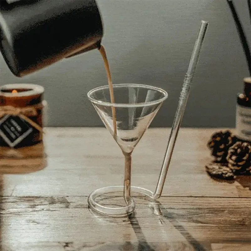 Creative Glass Spiral Cocktail Glass Rotating Wine Glass Straw Cup Cup Large Coffee Mug Inspiration