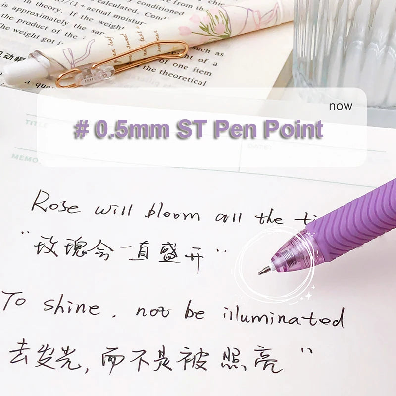 4PCS/Sets Daisy Rose Series Gel Pen 0.5MM Ballpoint Pen Black Refill Writing Pen Quick Drying Gel Ink Pen Office School Supplies