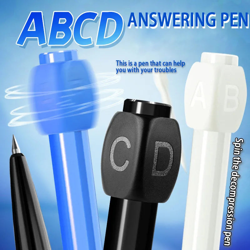 ABCD New Decompression Rotating Gel Pen Answer Pen Novelty  Choose Ballpoint Pen Personality Student Stationery 0.5mm