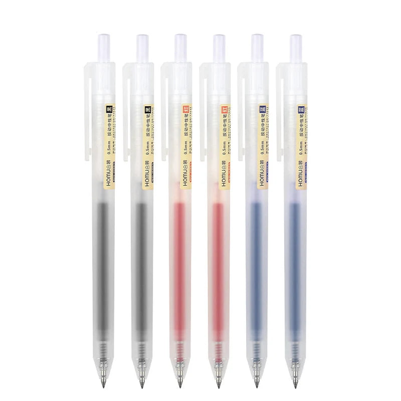 4Pcs Retractable Gel Pens Set Black/red/blue Ballpoint for writing 0.5mm refills Office accessories school supplies Stationery