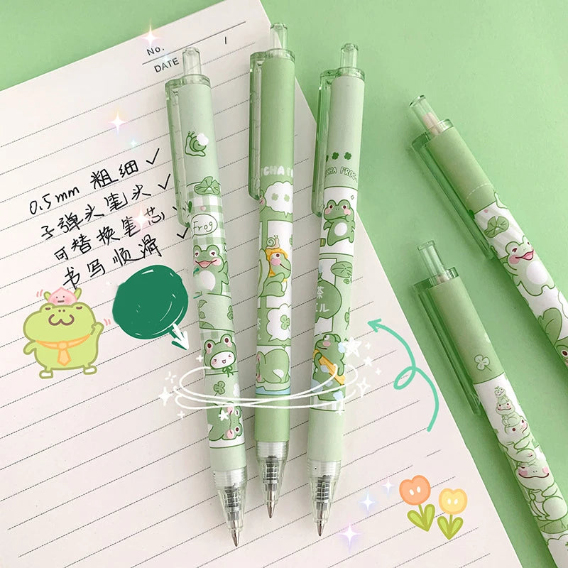New! 3/6Pcs Japanese Stationery Cute Pens School Korean Stationery Pen Kawaii Pen 0.5mm