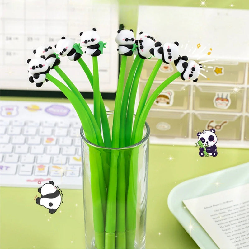 4 pcs/lot Cute Fun Panda Animals Gel Pens For Writing Soft Signature Pen Escolar Papelaria School Office Supply Gift Stationery