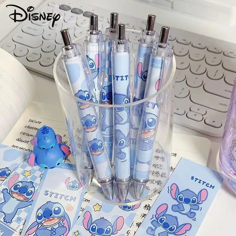 Disney 10-20pcs Gel Pen Cute Stitch 0.5 Black Ink Signature Pen Office School Writing Supplies Stationery Children Festival Gift