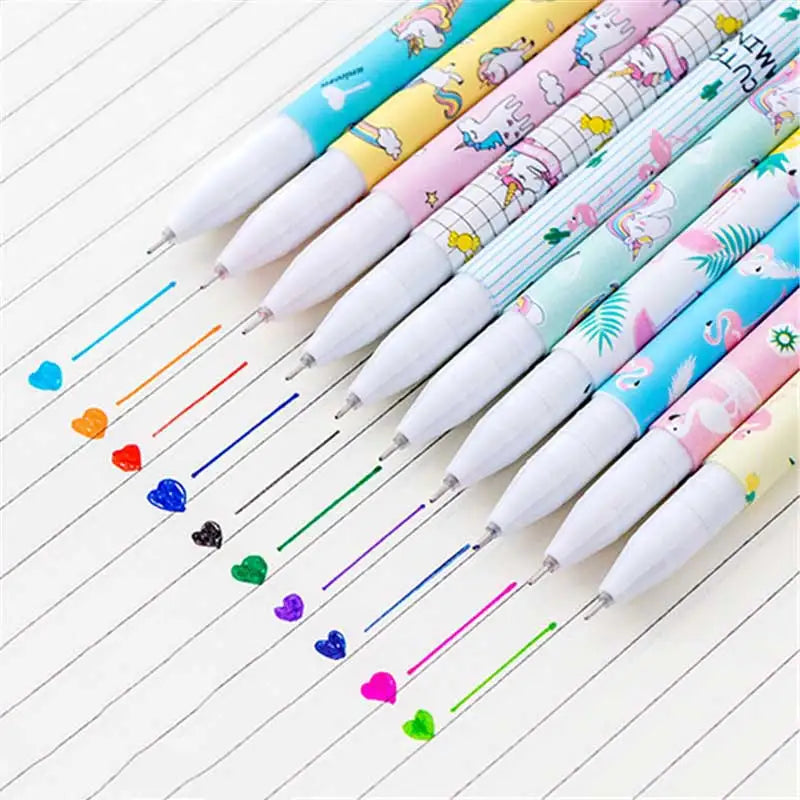 canetas em gel multicoloridas de flor, ponta 0,5mm