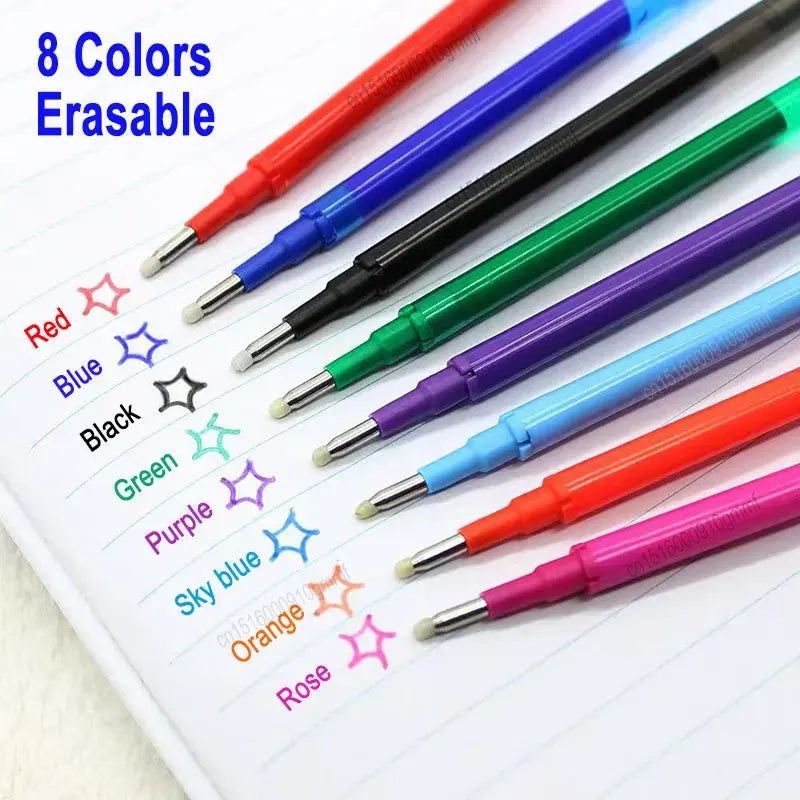 5Pcs/30Pcs Erasable Gel Pen Refill 0.7mm Replacement Office School Writing Stationery Accessory 8 Color Ink Washable Handle Rods