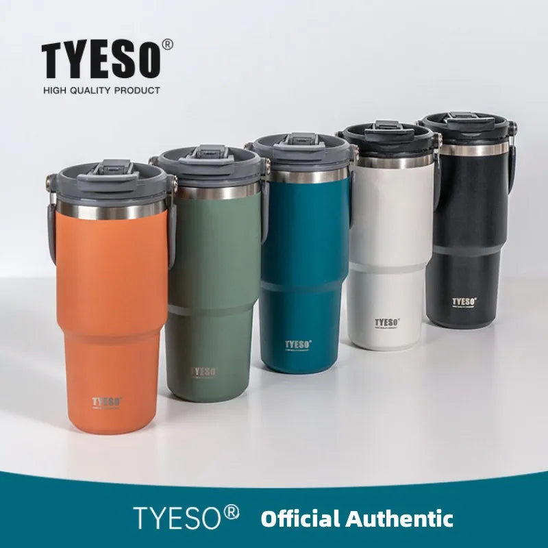 900ML Tyeso Stainless Steel Coffee Cup Cold And Hot Double-layer Insulated Cup Tumbler Thermo Water Bottle Car Travel Mug
