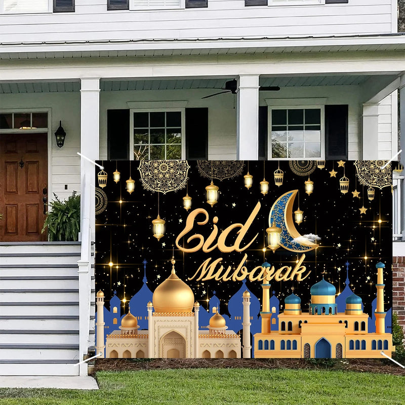 Eid Mubarak Background Cloth Banner Ramadan Decoration 2024 For Home Islamic Muslim Party Supplies Decor Eid Al Adha Gifts