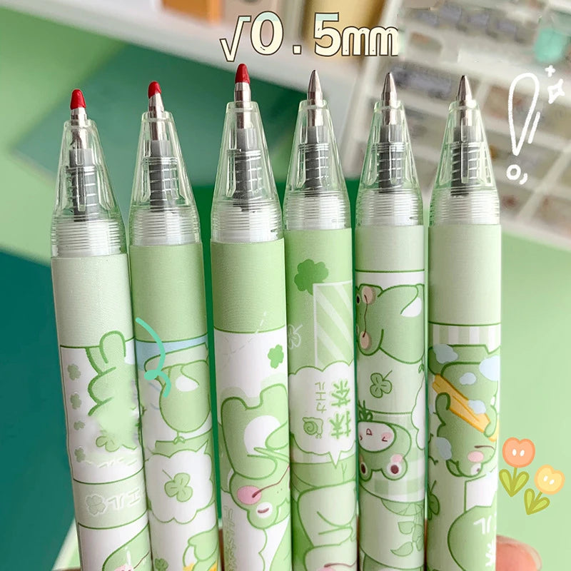 New! 3/6Pcs Japanese Stationery Cute Pens School Korean Stationery Pen Kawaii Pen 0.5mm