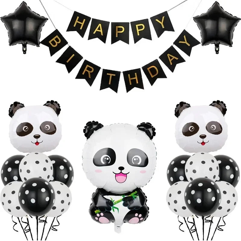 Disney Cartoon Cute Black and White Panda Set Children's Birthday Party Balloon Decoration
