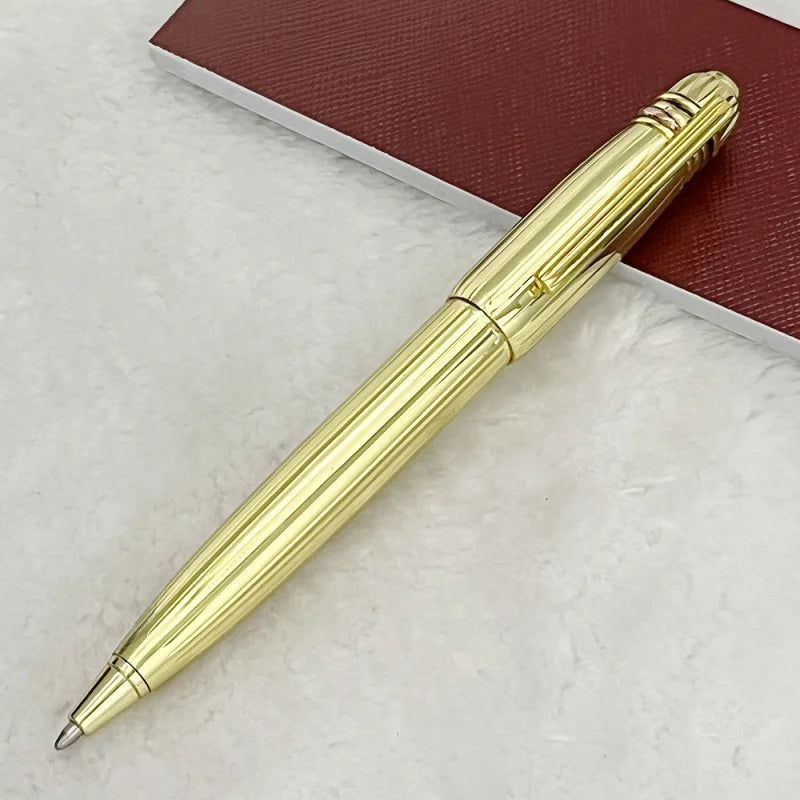 YAMALANG Luxury Brand Classic Metal Signature Pen Silver With Blue Drill Ballpoint Comfortable Writing Stationery