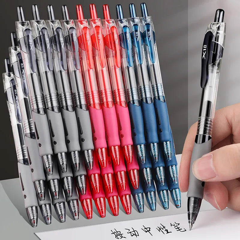 Sofia Retractable Gel Pens Set Black/Red/Blue Ink Ballpoint for Writing Refills Office Accessories School Supplies Stationery